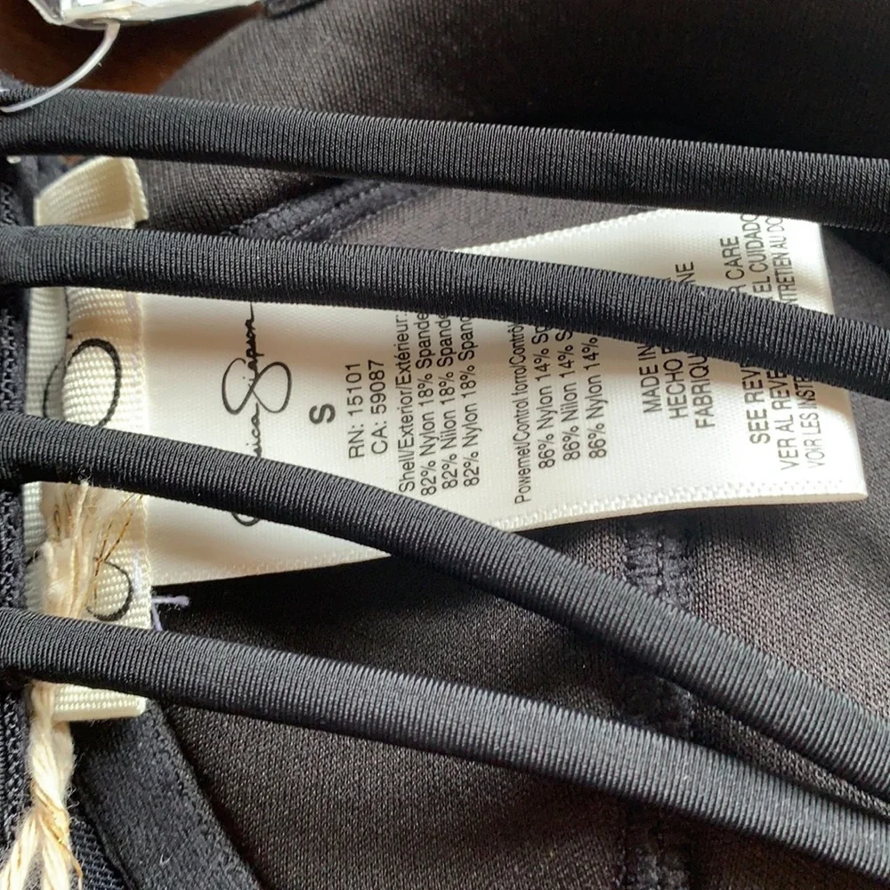 NWT Jessica‎ Simpson Black U-Wire Strappy Swim Top